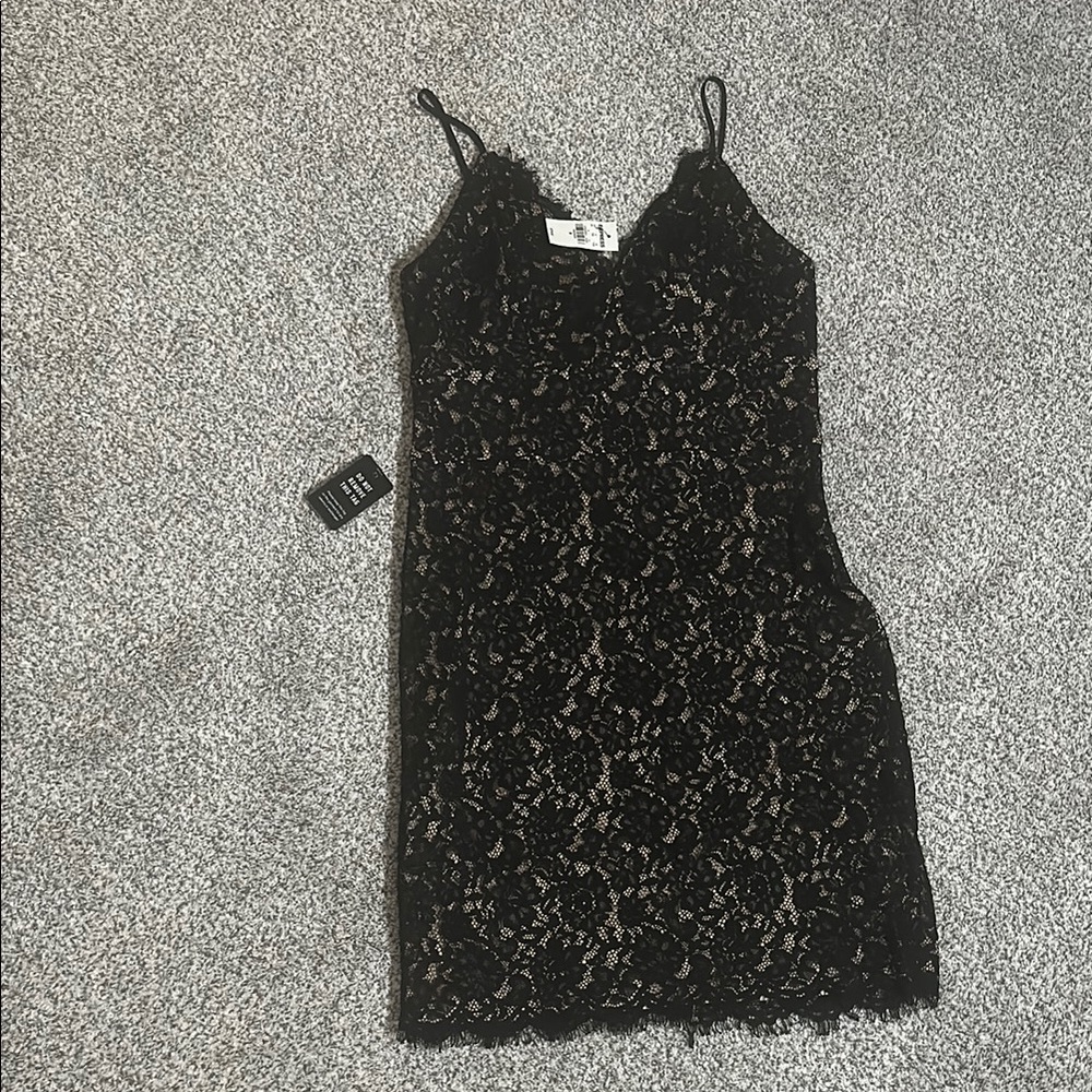 Express Cream Satin Dress